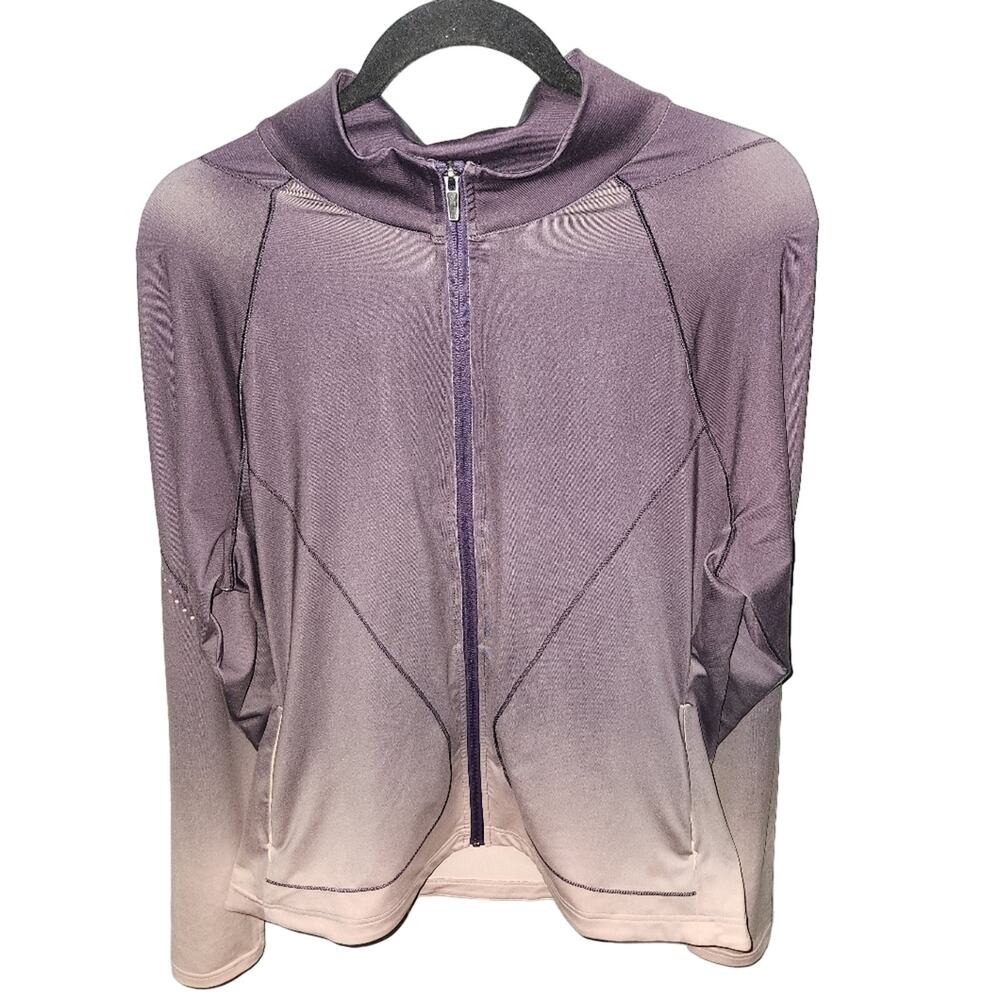 Shape Activewear Women's Training Jacket, Ombre Purple, zipper front, Size XL‎